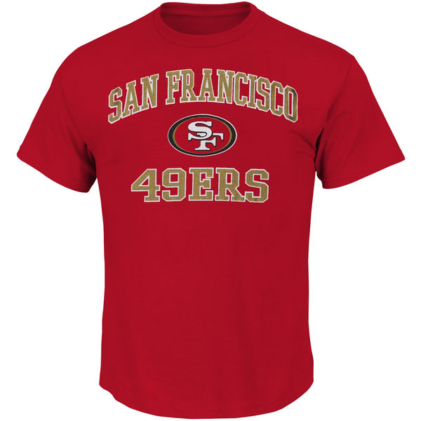 Men NFL San Francisco 49ers Majestic Big and Tall Heart  Soul III TShirt Scarlet->nfl t-shirts->Sports Accessory